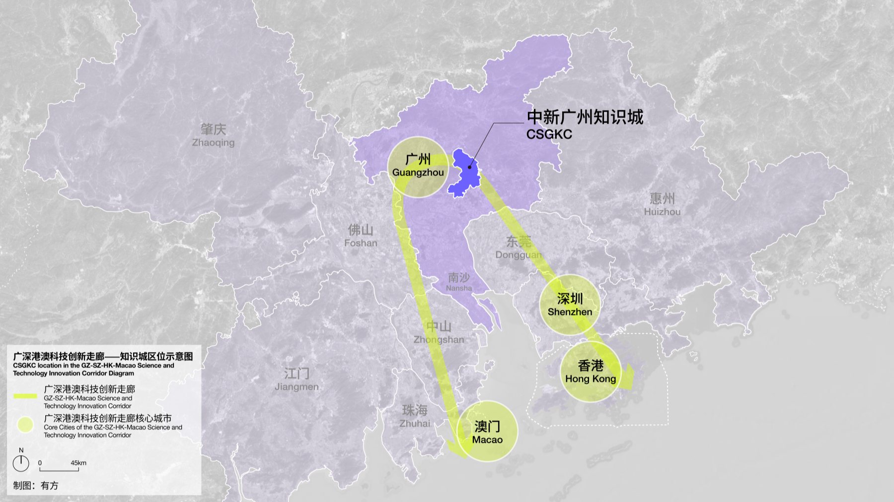 广深港澳科技创新走廊——知识城区位示意图